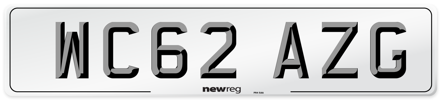WC62 AZG Number Plate from New Reg